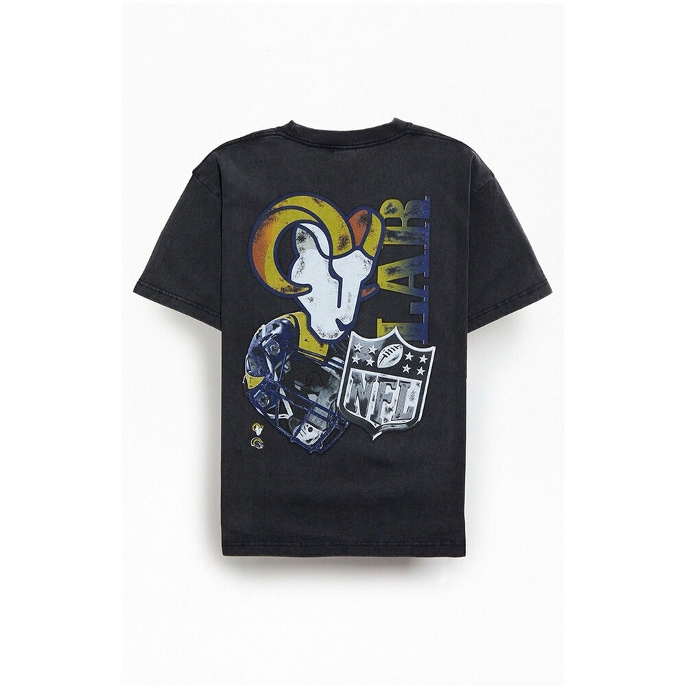 NEW NFL x Aleali May Mens Size XL LA Rams Graphic Print T-Shirt Vintage Black - Picture 2 of 7